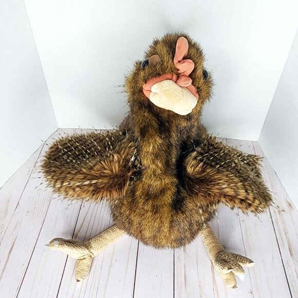 Folkmanis Hand Puppet Hen Chicken Plush Soft 20" Realistic Stuffed - Picture 3 of 11